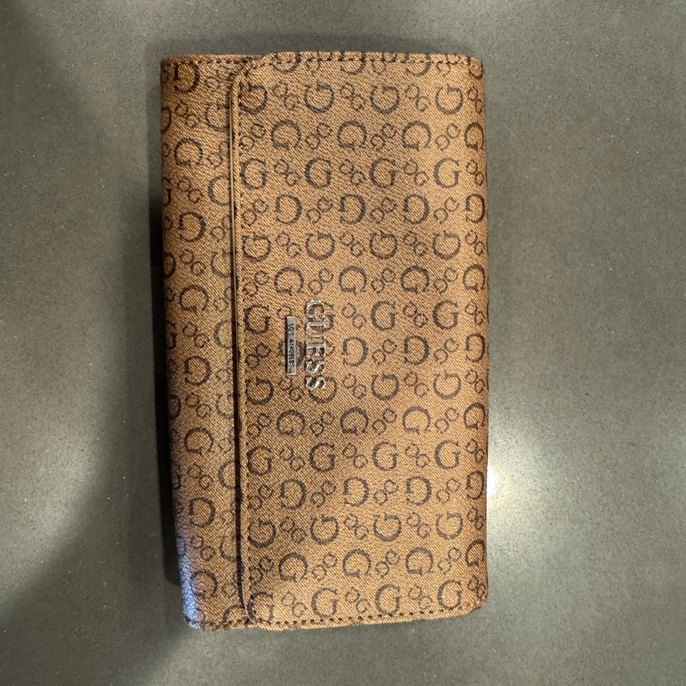 Guess Brown Logo Wallet/Clutch